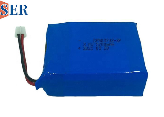 Özelleştirilmiş 3.0V 5700mAh Yumuşak Birincil Lityum Pil Paketi CP503742-3p