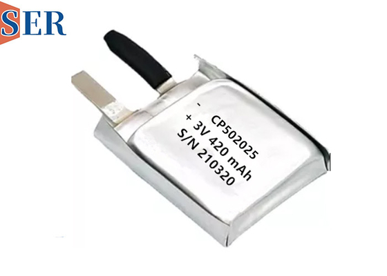 CP502025 Li-MnO2 Yumuşak Ultra İnce Pil Kılıfı Hücresi 550mAh Hayvan İzleme İçin Uzun Ömürlü