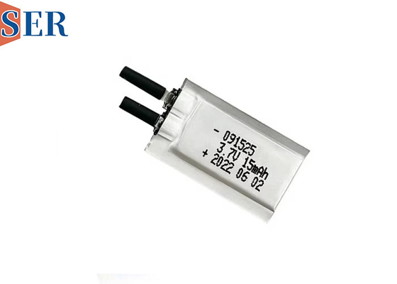 Giyilebilir cihazlar için 3.7V ultra ince çanta hücresi 091525 şarj edilebilir lityum polimer pilini özelleştir