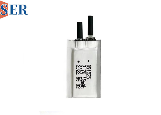 Giyilebilir cihazlar için 3.7V ultra ince çanta hücresi 091525 şarj edilebilir lityum polimer pilini özelleştir