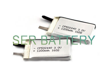 CP502440 Düz Lityum Polimer Pil , 3.0V Lityum İyon Düz Hücre Şekli Özelleştirilmiş