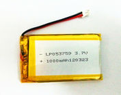 GPS İzleyici için Ultra İnce Lityum Polimer Pil 503759 3.7V 1300mAh Döngü Ömrü 500