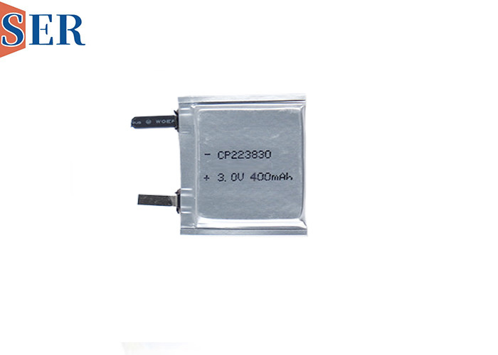 Özel Yeniden Şarj Edilemez Cüzdan Hücresi LiMnO2 Pil CP223830 3.0V 400mAh giyilebilir cihaz için