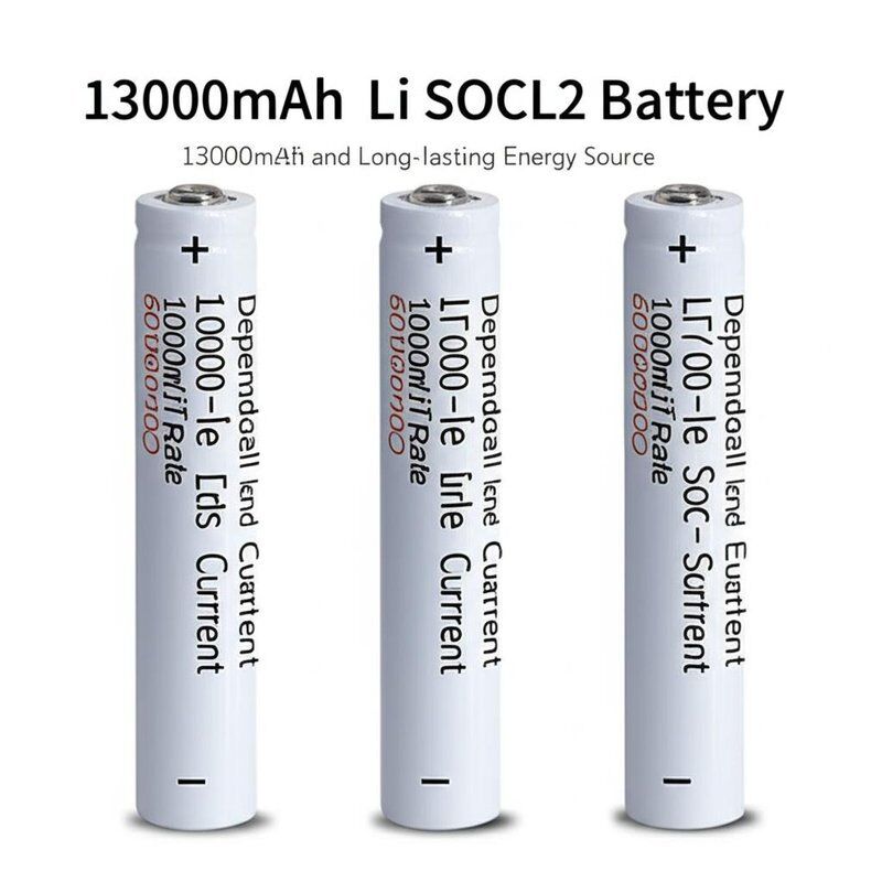 13000mAh Li SOCL2 Pil % 2 Öz Yaşam Hızı 600mA Nabız Akımı Güvenilir ve Uzun Sürekli Enerji Kaynağı