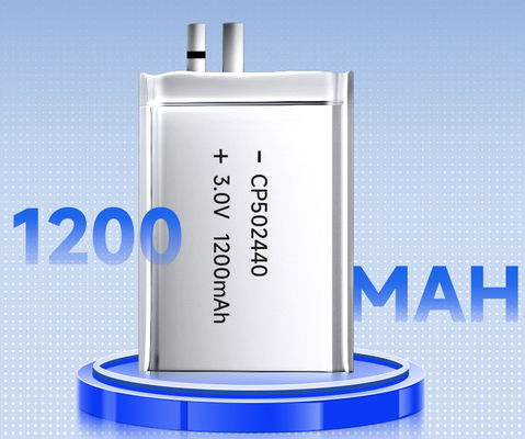 RFID GPS için CP502440 3.0V 1200mAh Ultra İnce Pil Li-MnO2 Kese Hücresini Özelleştirin