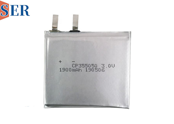 3.0V 1900mAh Ultra İnce Pil CP355050 Yumuşak Ambalaj Lityum Manganez Dioksit Kese Pil