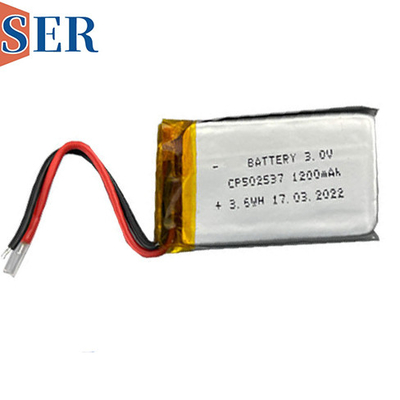 CP502537 Ultra İnce Pil 3.0V 1200mAh Birincil Lipo İnce Hücreli Lityum