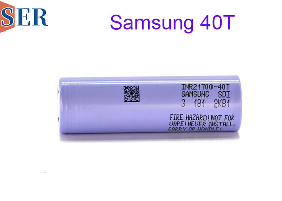 Yüksek drenaj türü INR21700 40T Samsung Li Ion Pil 3.6V Silindrik Şarj Edilebilir Pil Elektrik Araçları İçin