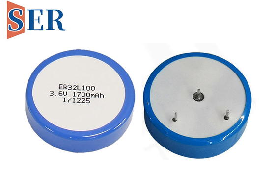 ER32L100 Düğme Pil Yüksek Sıcaklık Gofret Tipi ER32100T 1/6 D Birincil Lityum Tiyonil Klorür Pil