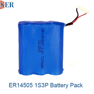 ER14505 Li SOCL2 Pil 1S3P 3.6V 7.2V 10.8V ER 2/3A Boyut 2/3A Lityum Metal Pil