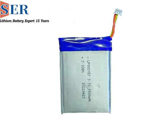 Dikdörtgen Li-İyon Polimer Piller 3.7V Tek Hücre Paketi 2.75wh 1900mAh Düz Prizmatik